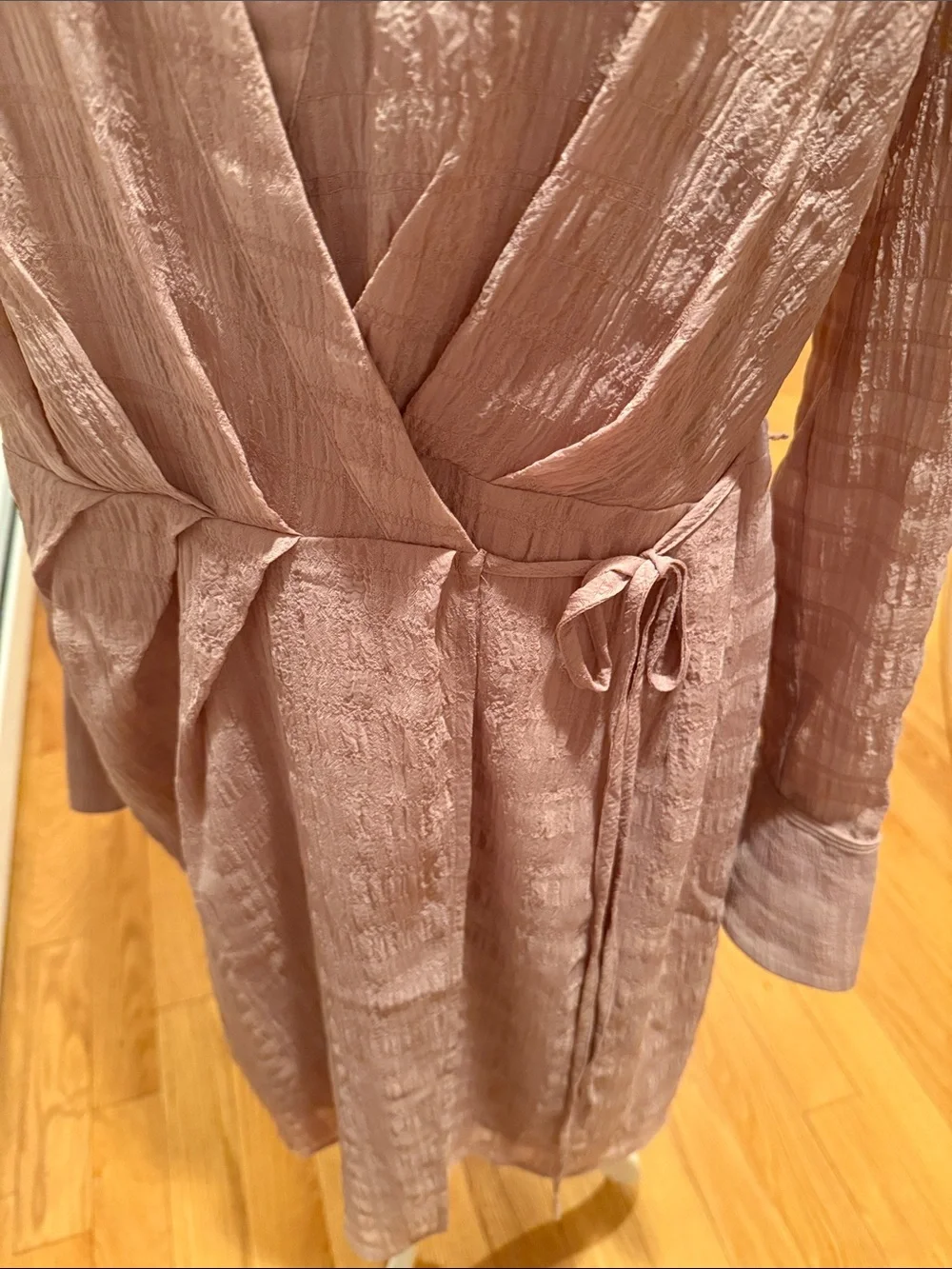 White House Black Market Dusty Mauve Wrap 2 piece dress
